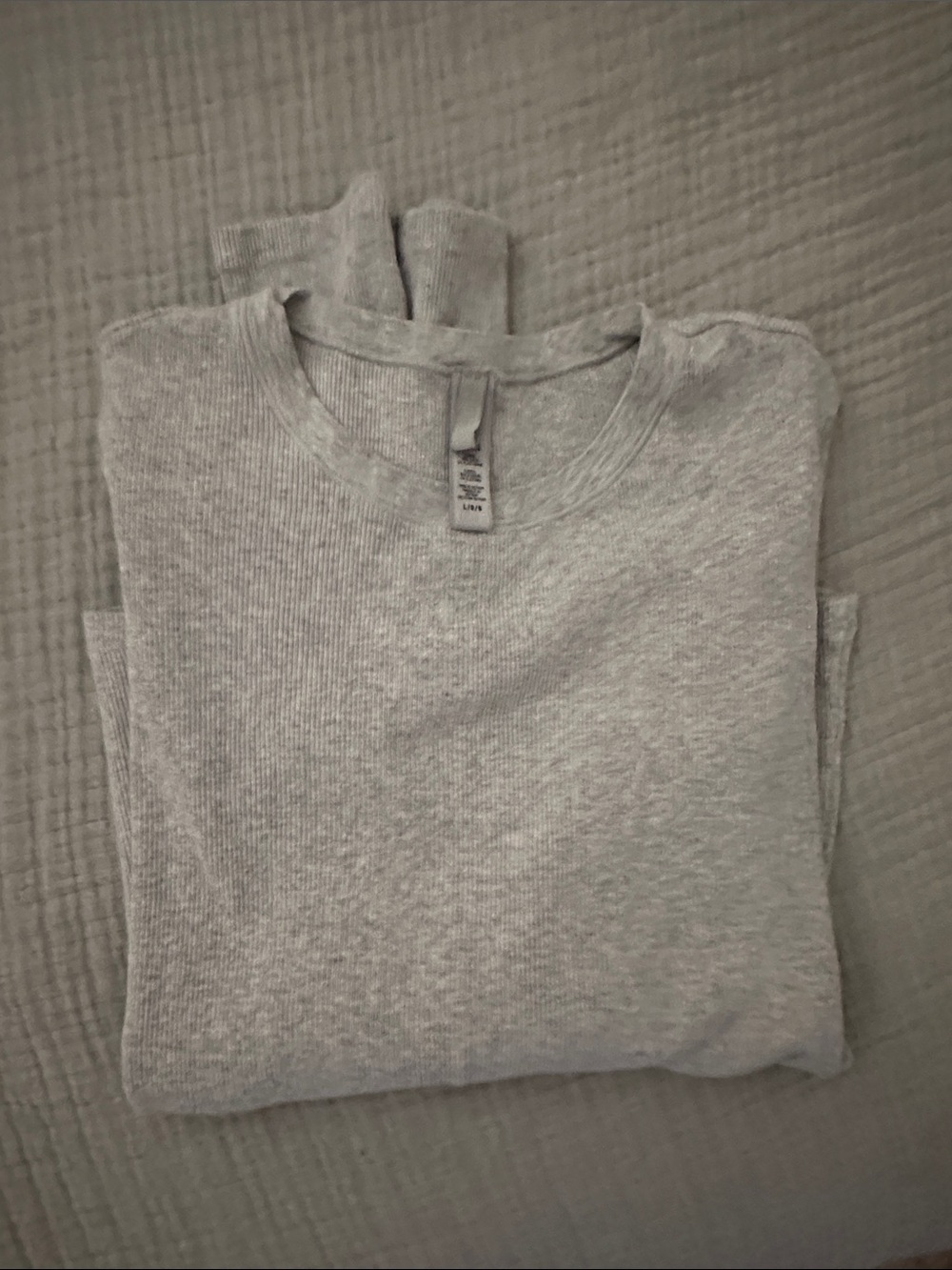 SKIMS cotton rib long sleeve in heather grey
